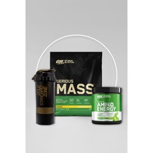 Optimum Nutrition Serious Mass Muz Aromalı 5.45KG 16 Servis-On Amino Energy Limon & Lime 270G 30 Servis 2'li Set