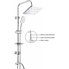 TeknoKapsül Robot Duş Seti Krom Dikdörtgen Çok Fonksiyonlu Yağmur Robot Duş Sistemi