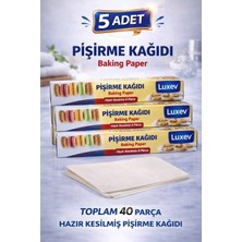 TeknoKapsül Luxev Pişirme Kağıdı Hazır Kesilmiş 8 Parça Yağlı Kağıt Fırın Kağıdı Baking Paper 5 Adet
