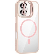 TeknoKapsül Iphone 17 Remim Lensli Magsafe Standlı Kapak - Pembe