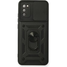 TeknoKapsül Galaxy A03S Kılıf Pars Lens Yüzüklü - Siyah