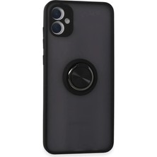 TeknoKapsül Galaxy A05 Kılıf Montreal Yüzüklü Kapak - Siyah