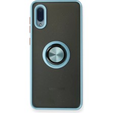 TeknoKapsül Galaxy A02 Kılıf Montreal Yüzüklü Silikon Kapak - Buz