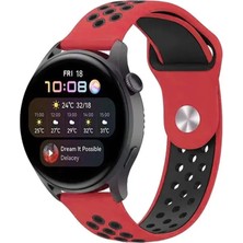 TeknoKapsül Watch 20MM Spor Delikli Kordon - Kırmızı-Siyah