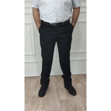 Nacar Çarşı Nacar Erkek Klasik Kesim Kumaş Pantolon Regular Fit Desenli 10S-Siyah Renkli Rahat Model
