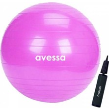 Avessa 65 cm Pembe Pilates Topu Pompalı Denge ve Esneklik İçin Tekil Kullanım Amaçlı