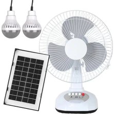 TeknoKapsül PM-22009 3 Kademeli Şarjlı - Solarlı Fan Vantilatör Ampul - Ledli -