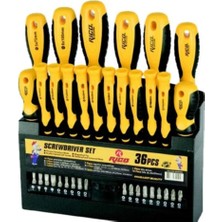 Rico Düz Yıldız ve Torx Uçlu Tornavida Takımı Klasik Seri 36 Parça Krom Vanadyum Çelik Malzeme
