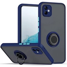 TeknoKapsül Galaxy A06 Kılıf Montreal Yüzüklü Silikon Kapak - Lacivert