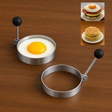 PremiumPort Yapışmaz Metal Yuvarlak Omlet ve Krep Kalıbı, Pratik ve Şık Mutfak Aleti