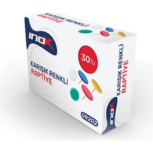  ınox karışık renkli raptiye 30 lu 08202 (24 paket)