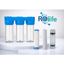 Rolife Daire Bina Sayaç Girişi 10" Ön Filtre Filtre 3lü Kabı ve Seti