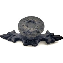 TeknoKapsül Antika Tarz Dekoratif Pirinç Çiçek Düğme - 20X53 Mm, Oksit