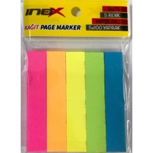  ınox yapışkanlı kağıt page marker 15x75mm 5 renk 100