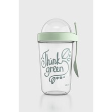 Renga Orbit 600 ml Think Green Desen Tritan Müsli ve Atıştırmalık Kabı 192009 Yeşil
