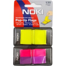 Noki Memo Pop-Up Yapışkanlı Işaretleyici 130 Yaprak 45X12Mm+45X25Mm Neon Renk
