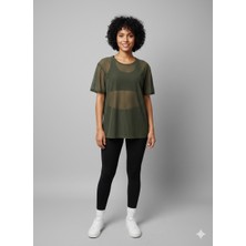 Machetta Kadın Transparan Elastan Tül T-Shirt