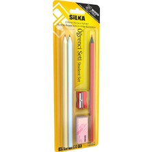 Silka Öğrenci Seti Blister (2 Kurşun Kalem +1 Kırmızı Kalem +1 Pastel Silgi +1 Kalemtıraş) Art.649