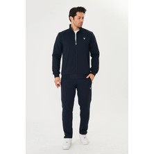 Trendhill Erkek Pamuklu Fermuarlı Eşofman Takımı Lacivert 9522-L