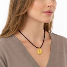 Gekas Kuyumculuk 22 Ayar Yeni Kulplu Ziynet Yarım Altın Siyah Ipli Kolye