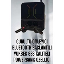 TeknoKapsül Powerbankli Bluetooth Kulaklık Yüksek Ses Kaliteli Kablosuz