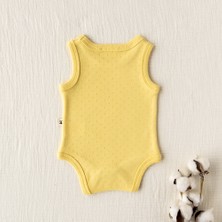 Mimu Baby %100 Pamuk Pointel Çıtçıtlı Bebek Zıbın - Sarı