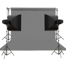 Hs Stüdyo Teknik 270X580CM Gri Taşınabilir Kumaş Fon Perdesi