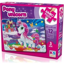  ks games puzzle 12 parça pony unicorn jumbo jp 31007