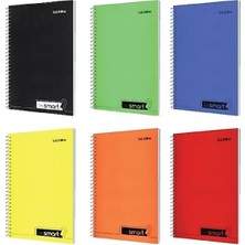  uni note ı m smart a4 spiralli plastik kapak defter 96 yaprak kareli (karışık renk 1 adet)