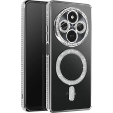 TeknoKapsül Redmi 14C Joke Simli Magneticsafe Kılıf - Gümüş