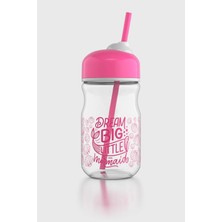 Renga Bubble Kids Dream Big Desenli 370 ml Pipetli Cam Şişe 182027 Fuşya