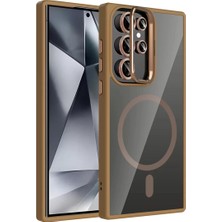 TeknoKapsül Galaxy S24 Remim Lensli Magsafe Standlı Kapak - Kahverengi