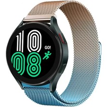 TeknoKapsül Watch 22MM Metal Mıknatıslı Kordon - Metalik Gold-Mavi