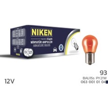 12V 93 Ampul YT (PY21W) Amber BAU15S (10'lu)