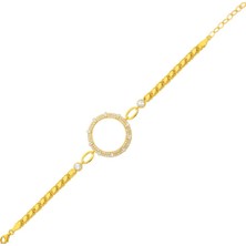 Innuendo Jewelry 925 Ayar Gümüş Taşlı Halka Detaylı Çeyrekli Bileklik