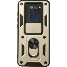 Ulu Pazarlama Xiaomi Redmi Note 9 Kılıf Pars Lens Yüzüklü Silikon - Gold
