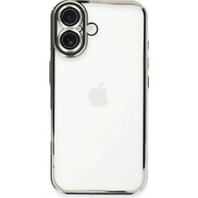 Ulu Pazarlama Apple Iphone 16 Kılıf Razer Lensli Silikon - Gümüş