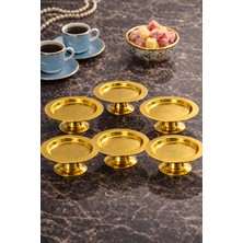 PremiumPort 6'lı Gold Dekoratif Lokumluk ve Sunumluk Seti, Şık Metal Tasarım