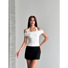 Shopping Shop Içi Kendinden Atlet Madonna Bluz Beyaz