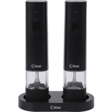 Kiwi KSPG-4855 Şarjlı Baharat Değirmeni Seti Siyah Seramik Öğütücü Ayarlanabilir Type-C