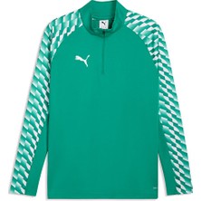 Puma TEAMLIGA26 Training 1/4 Zip Erkek Futbol Antrenman Uzun Kollu Tişört 65972405 Yeşil