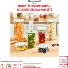 Teknotrust Pratik Vakumlu Saklama Kabı Seti 6’lı, Şarjlı Otomatik Pompalı, Temiz ve Kullanışlı