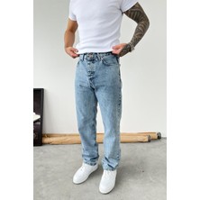HAFKA Buz Mavi Basic Baggy Pantolon