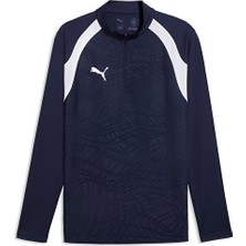 Puma TEAMFINAL26 Training 1/4 Zip Erkek Futbol Antrenman Uzun Kollu Tişört 65967906 Lacivert