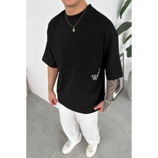 HAFKA Siyah Studios Baskılı Premium Oversize Tişört