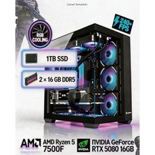 Tekden Bilgisayar Amd Ryzen 5 7500F | 2 x 16 GB Ddr5 |rtx 5080 16 GB | 1 Tb SSD Gamıng Pc