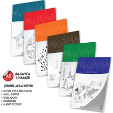Karakutu Yayınları Çizgisiz Not defteri 64 Sayfa Akıllı Defter Seti 6lı A5 Tam Beyaz