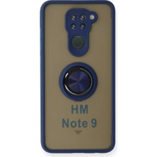 TeknoKapsül Redmi Note 9 Kılıf Montreal Yüzüklü Silikon Kapak - Lacivert