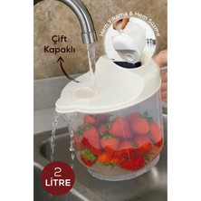 PremiumPort 2 Litre Pirinç Süzgeci Beyaz, Pratik ve Şık Mutfak Gereci