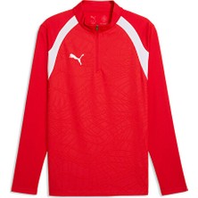 Puma TEAMFINAL26 Training 1/4 Zip Erkek Futbol Antrenman Uzun Kollu Tişört 65967901 Kırmızı